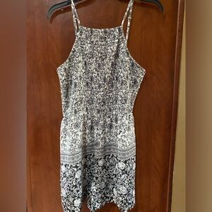 Three Hearts Monochrome Floral Romper